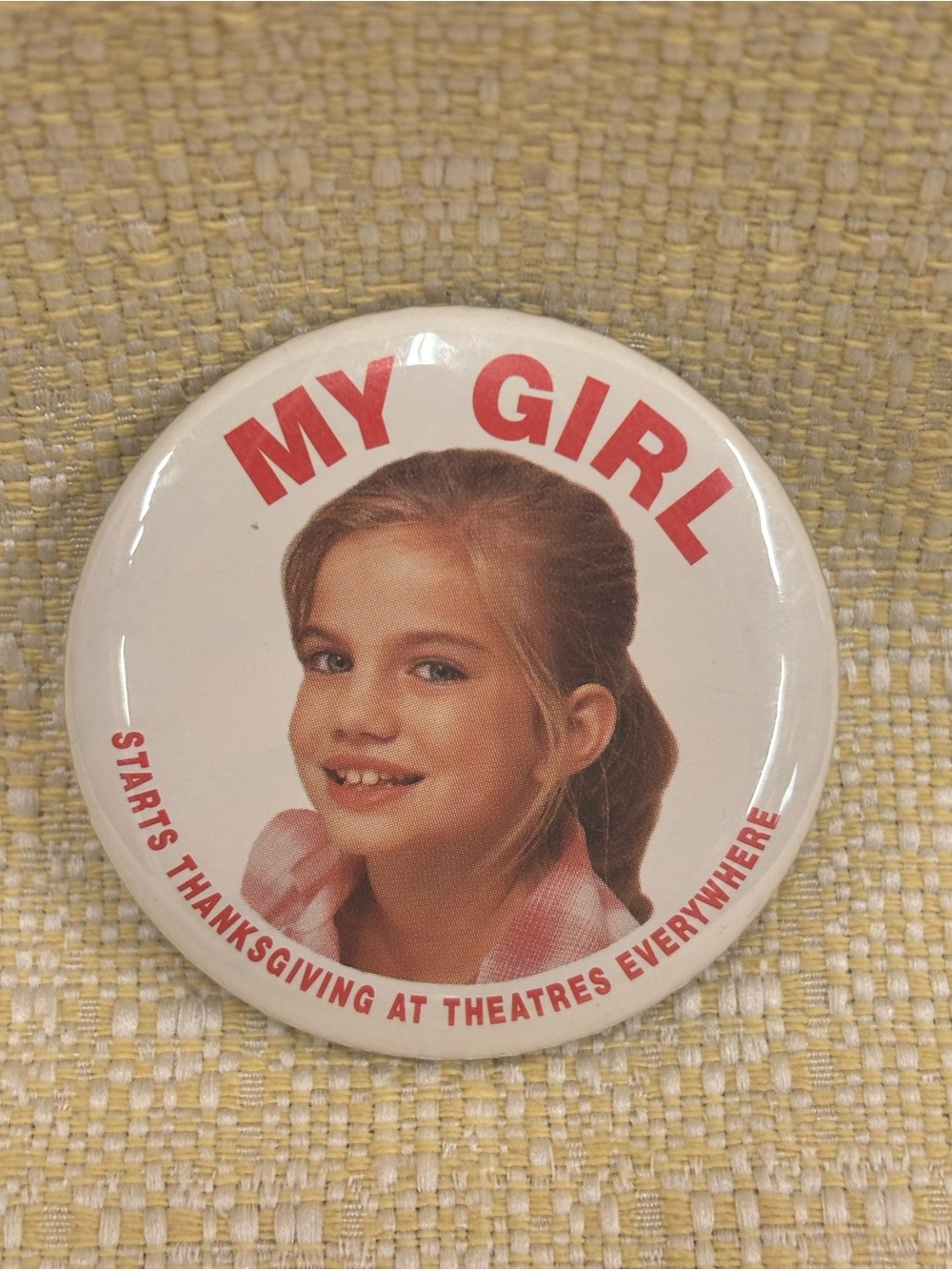 My Girl Pink Kids Button Pin - Promotional Accessory